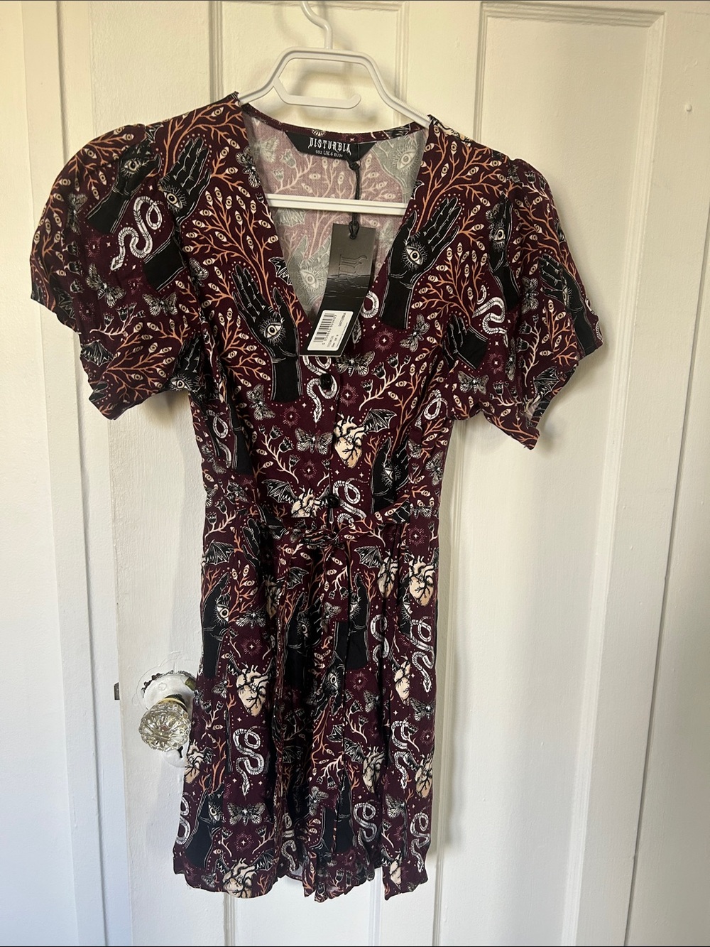 Disturbia Burgundy Floral Print Wrap playsuit US 2